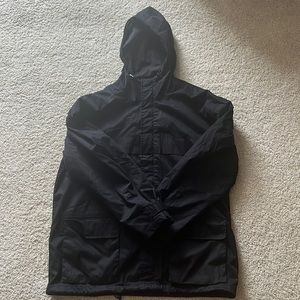 J crew black lightweight hooded parka